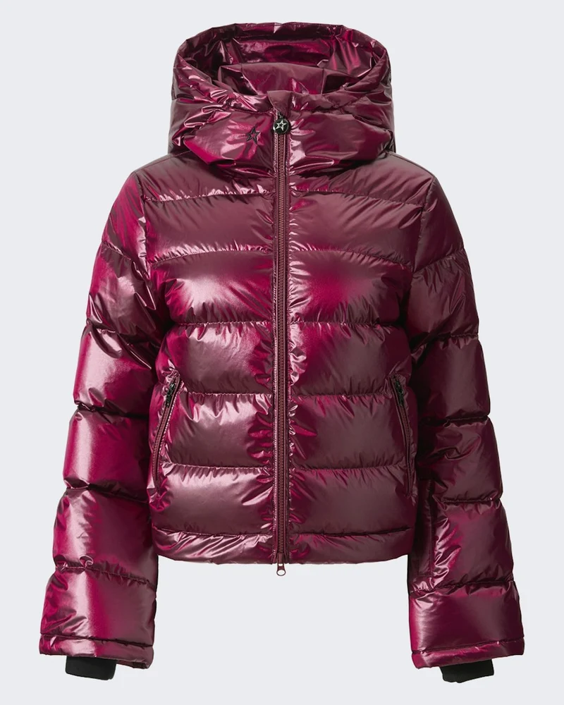Dames Glanzende flared ski-jas in Rood
