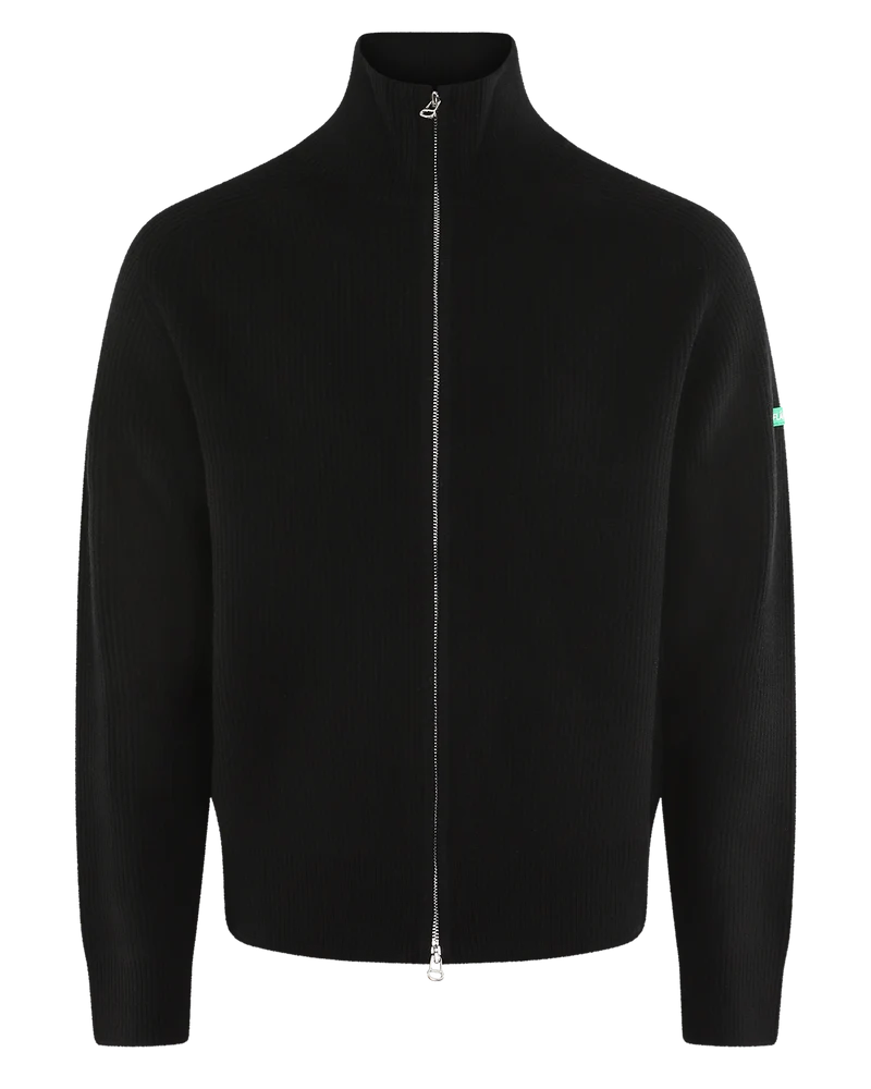 Heren Gebreide cardigan met badge-detail Zwart