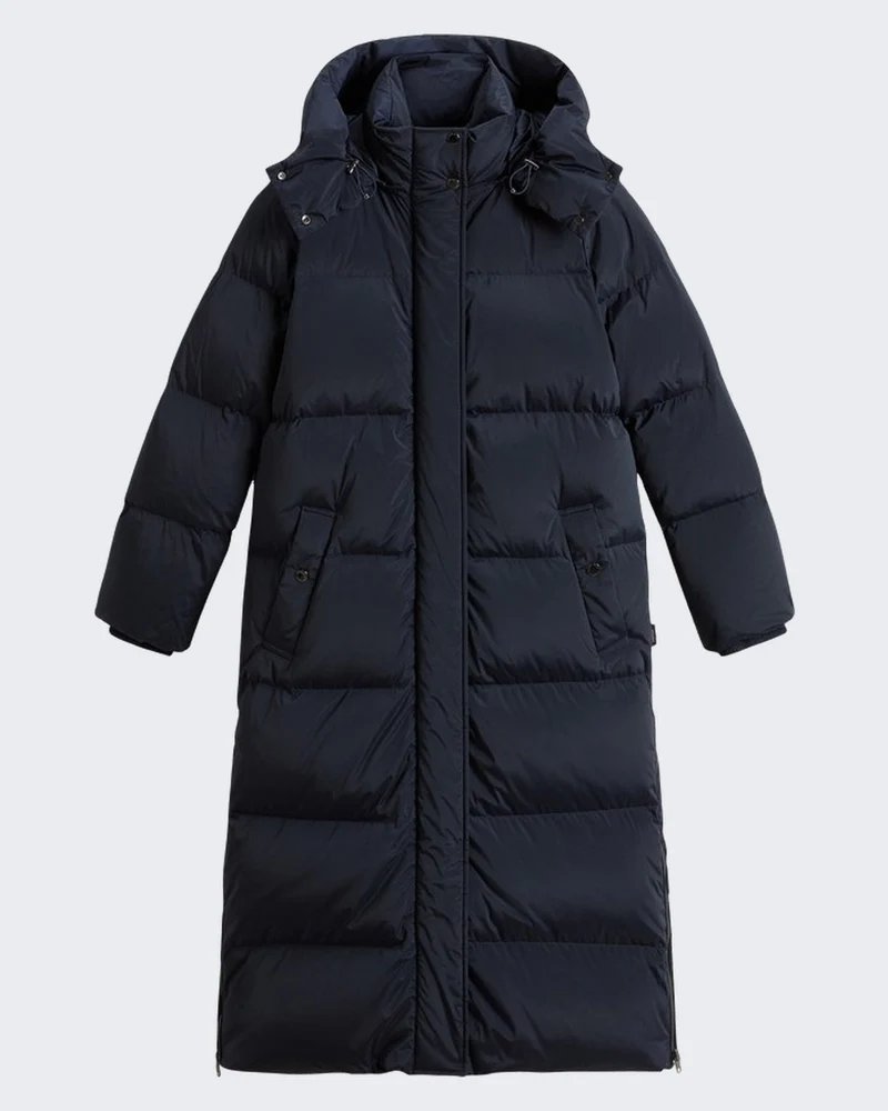 Dames Kelly lange parka melton blauw