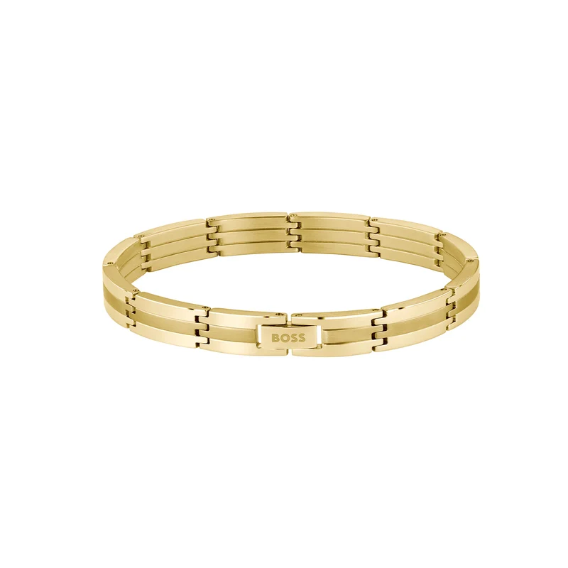 Hugo Boss Roestvrij Staal Goudkleurige Heren Schakelarmband HBJ1580805