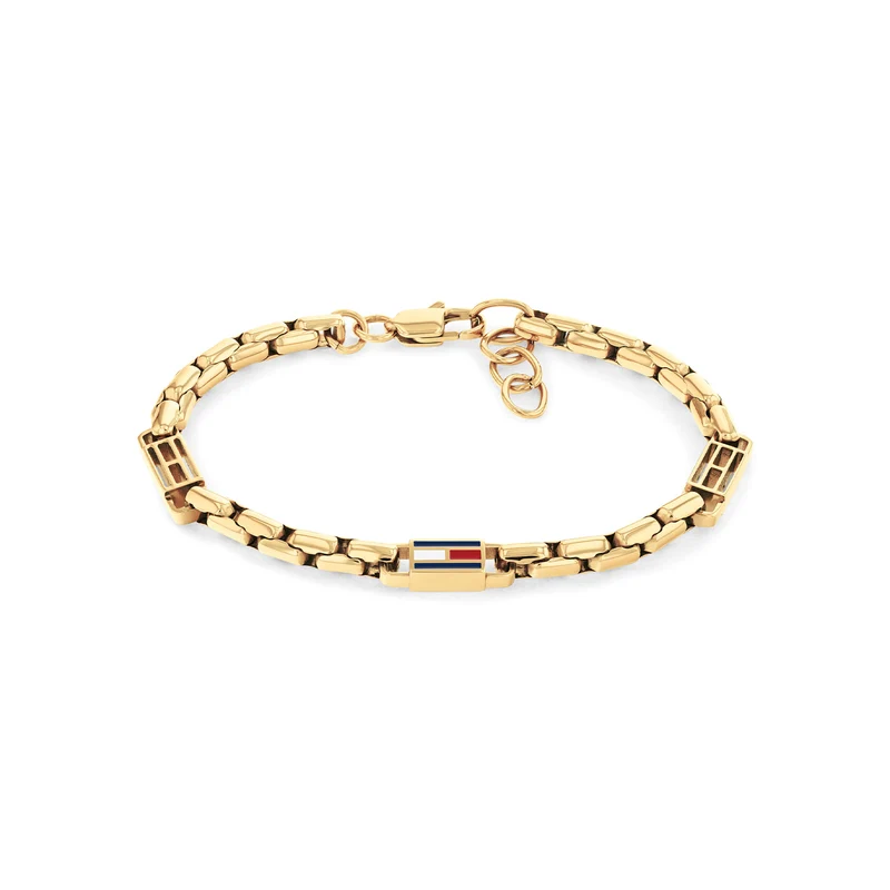 Tommy Hilfiger Roestvrij Staal Goudkleurige Heren Schakelarmband TJ2790675