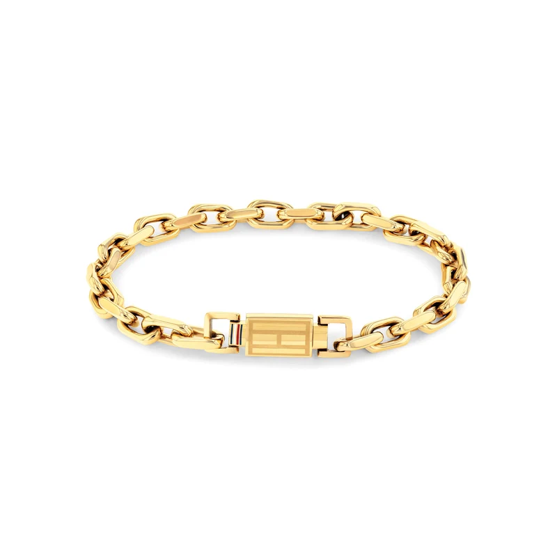 Tommy Hilfiger Roestvrij Staal Goudkleurige Heren Schakelarmband TJ2790716