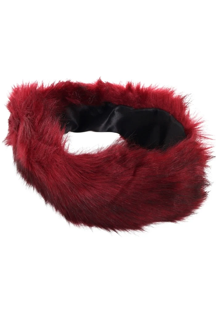Hoofdband Bont Burgundy