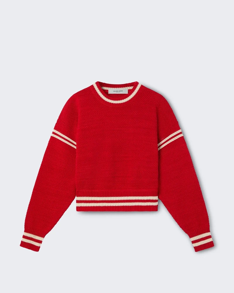 Dames Rode sweater met ronde hals Rood