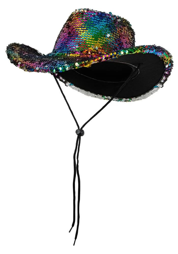Cowboyhoed Regenboog Pailletten