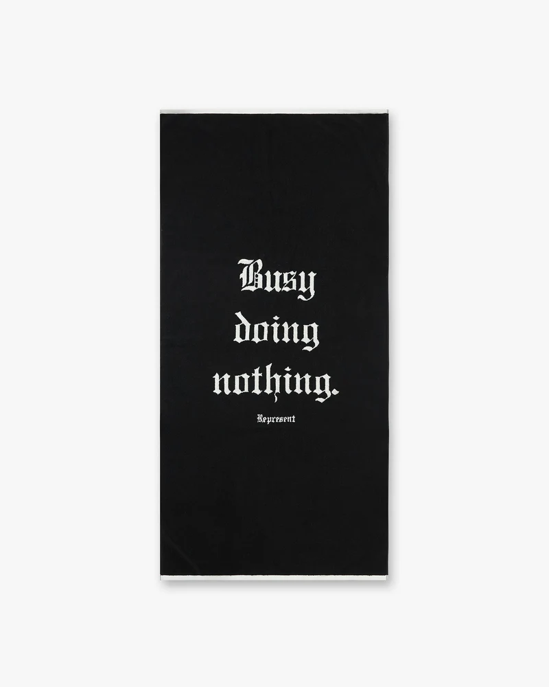 Busy Doing Nothing Beach Towel - Jet Black