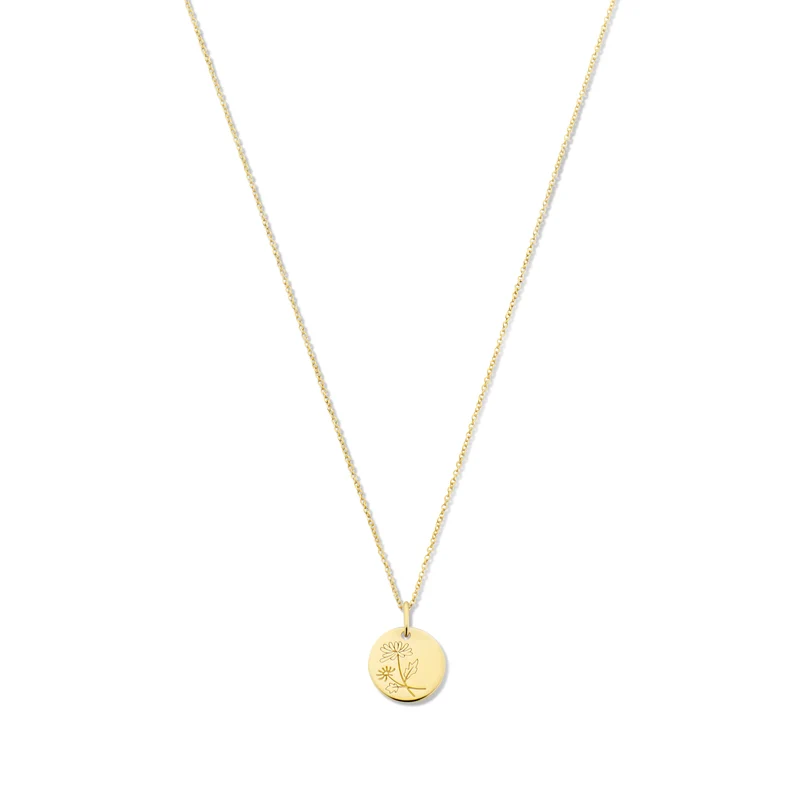 Violet Hamden Venus 925 Sterling Zilveren Gold Plated Ketting met Geboortebloem VH340025-OCT