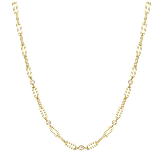 Ania Haie Reimaginer Gold Coloured Paper Clip Chain Necklace AH-N069-07G