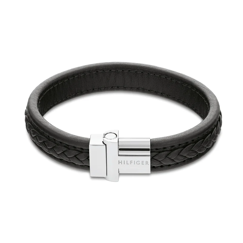Tommy Hilfiger Jewels Black Leather Bracelet TJ2790375 (Length: 21.00 cm)