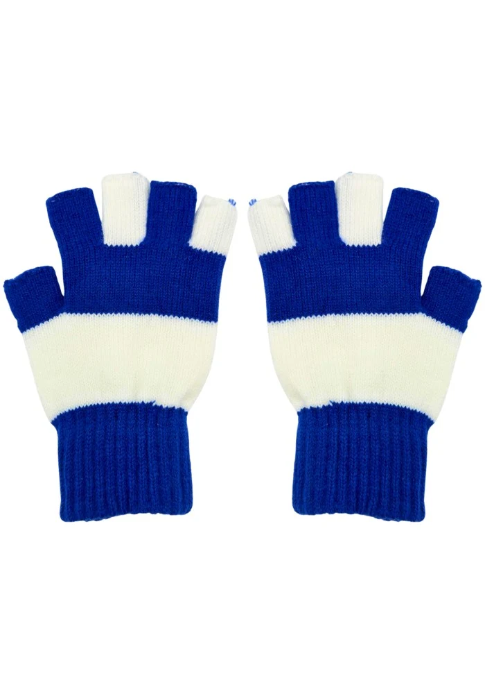 Vingerloze Handschoentjes Blauw/Wit