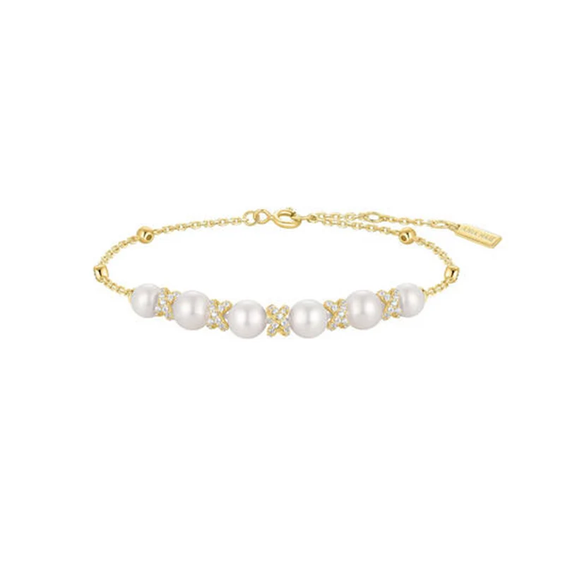 Ania Haie Reimaginer Gold Coloured Shell Pearl Bracelet AH-B069-03G