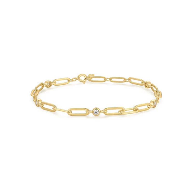 Ania Haie Reimaginer Gold Coloured Paper Clip Chain Bracelet AH-B069-01G
