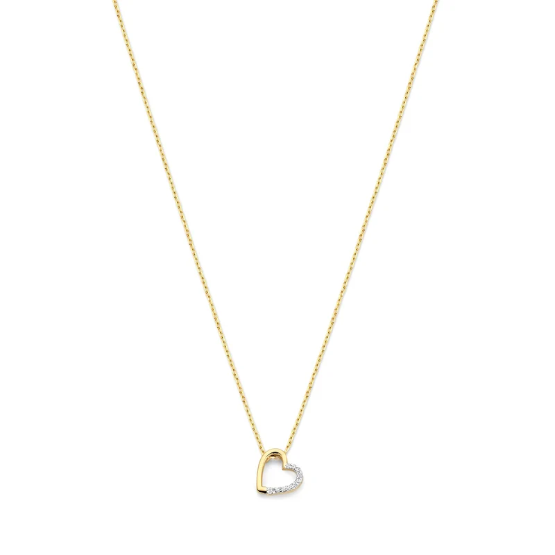 Isabel Bernard De la Paix Léna 14 karaat gouden ketting met diamant 0.03 ct IBD350029