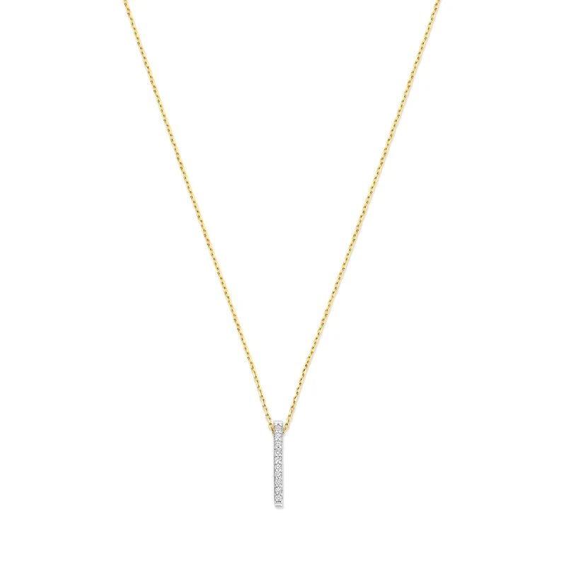 Isabel Bernard De la Paix Flavie 14 karaat gouden collier met diamant 0.06 karaat IBD350032