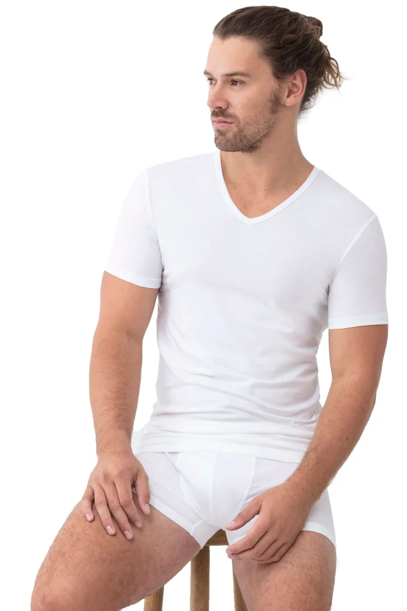 Mey Shirt V-Hals RE-THINK Heren 71107 101 weiss