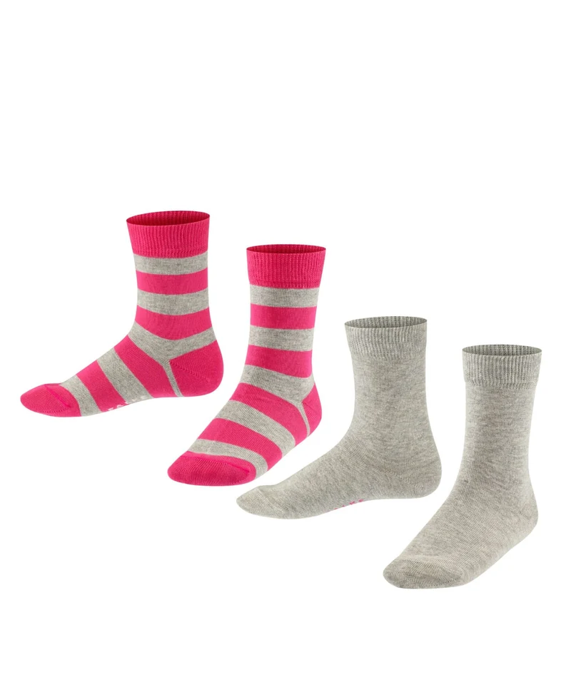 FALKE Sokken Happy Stripe 2-PACK Kinderen 12993 3400 light grey