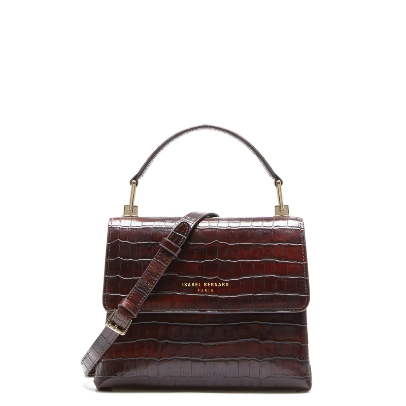 Isabel Bernard Femme Forte Heline Croco Bruine Handtas IB21013