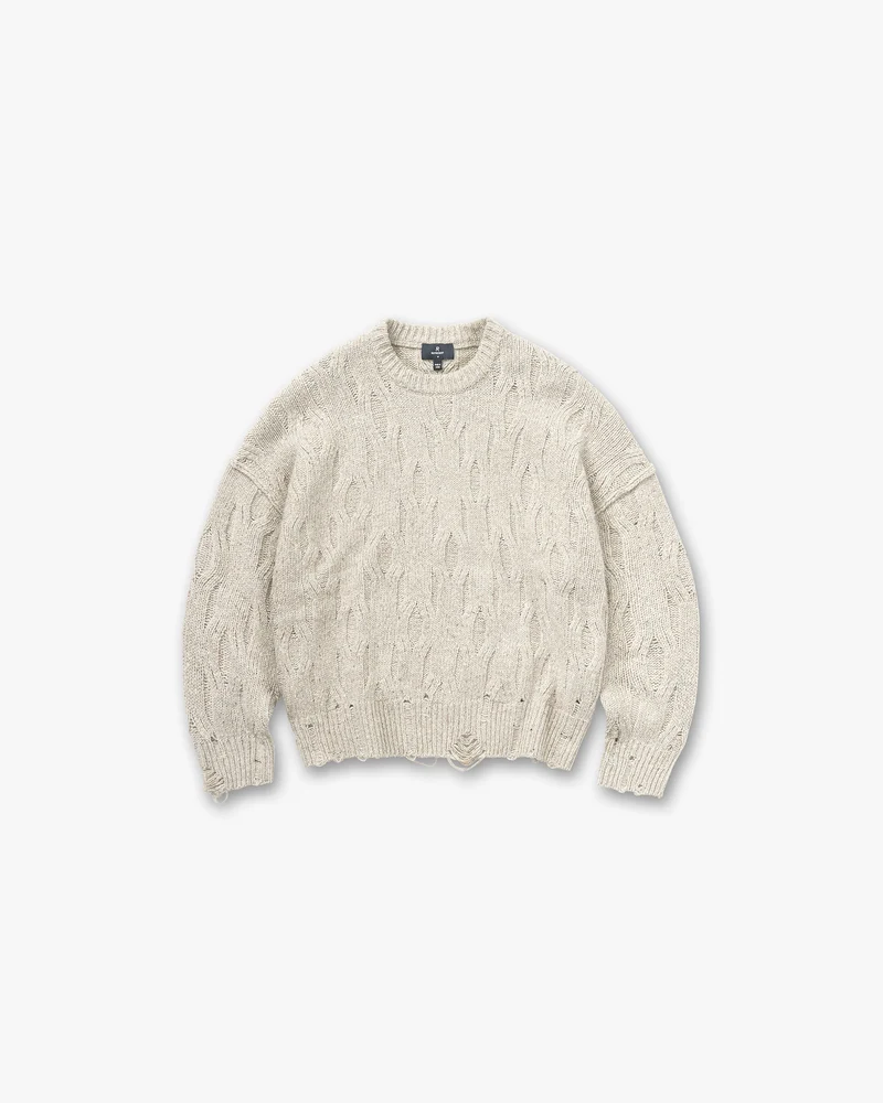 Distress Knit Sweater - Taupe