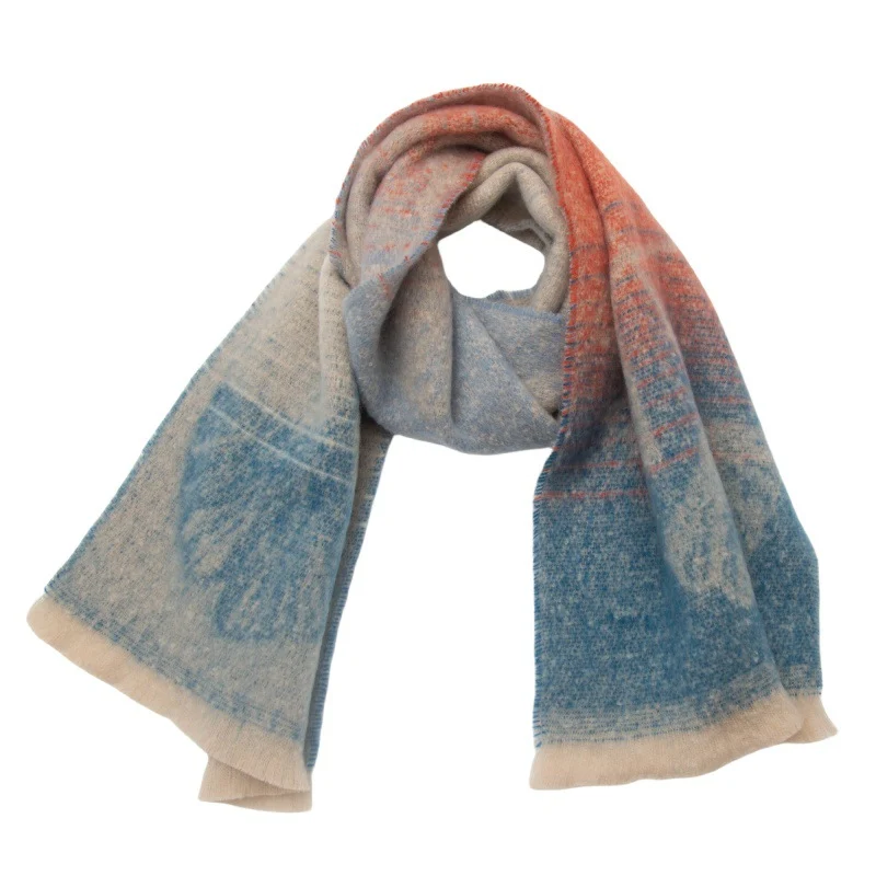 Herfst Winter Vintage Ginkgo Bloemen Dikke Sjaal - Oversized Zachte Deken Sjaal OEM