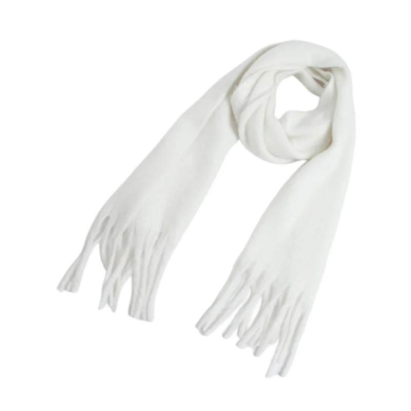 Damesmode Fluffy Sjaals Deken - Zuiver zwart en wit Lange Omslagdoek Op Maat