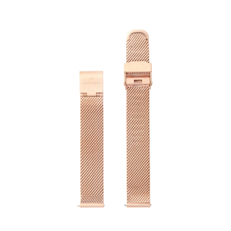 Violet Hamden Sunrise Roségoud Kleurige Mesh Horlogebandje (14 mm) VH43008