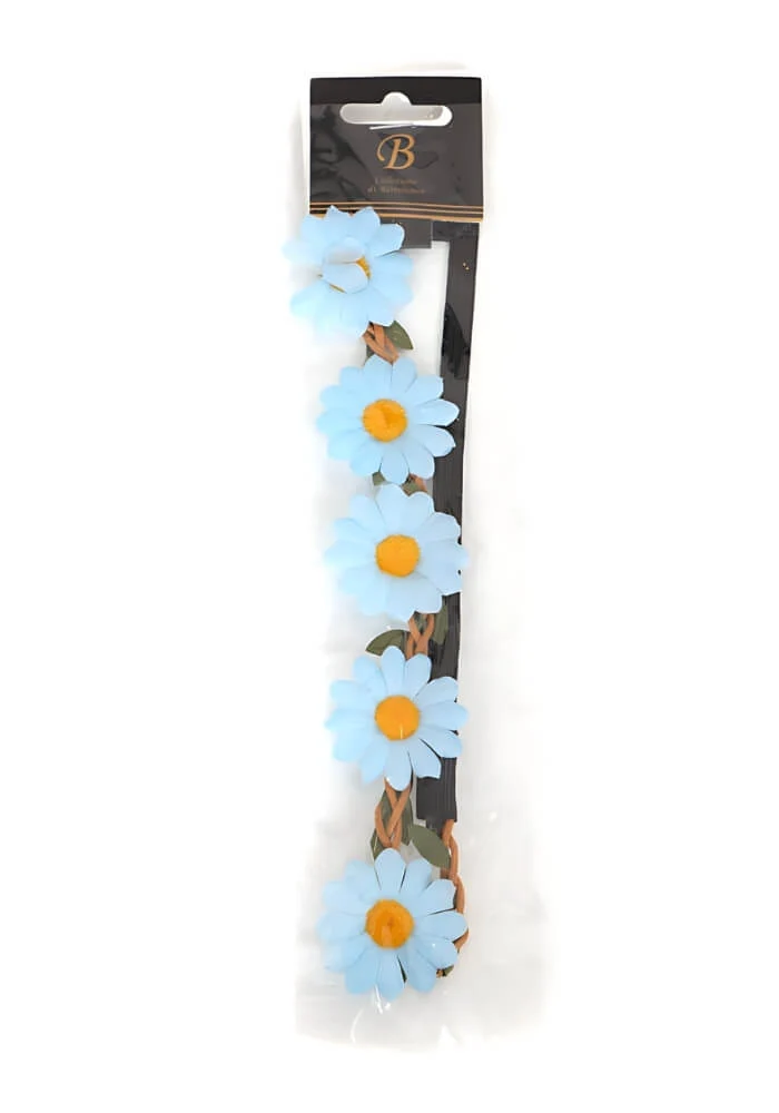 Haarbandje Bloemen Licht Blauw