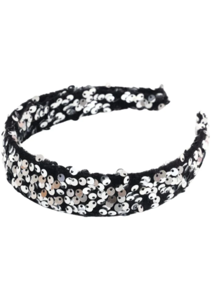 Haarband Pailletten Zilver