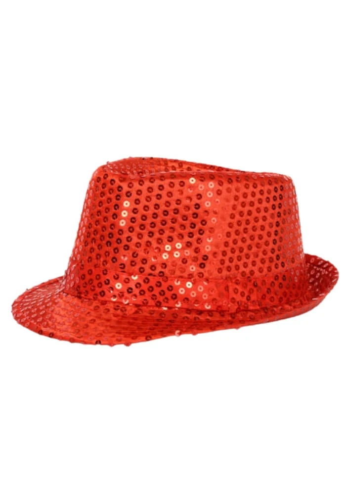 Pailletten Hoed Rood