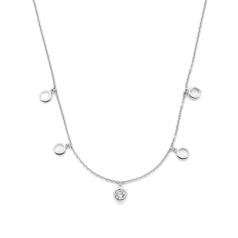 Violet Hamden Luna 925 Sterling Zilveren Ketting met Manen en Witte Zirkonia Steentje VH340039