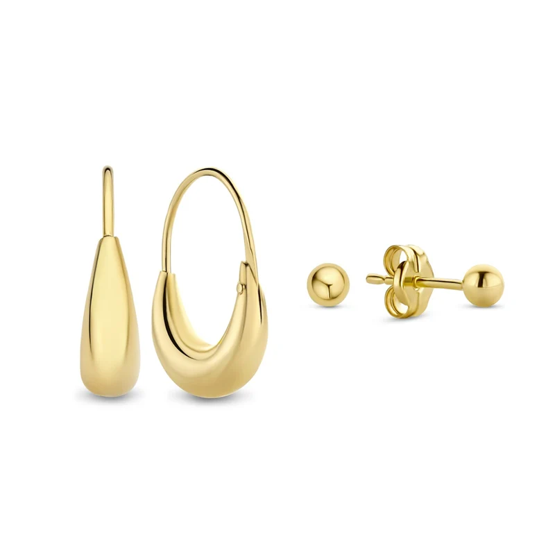Isabel Bernard Cadeau d'Isabel 14 karaat gouden oorbellenset IB90175