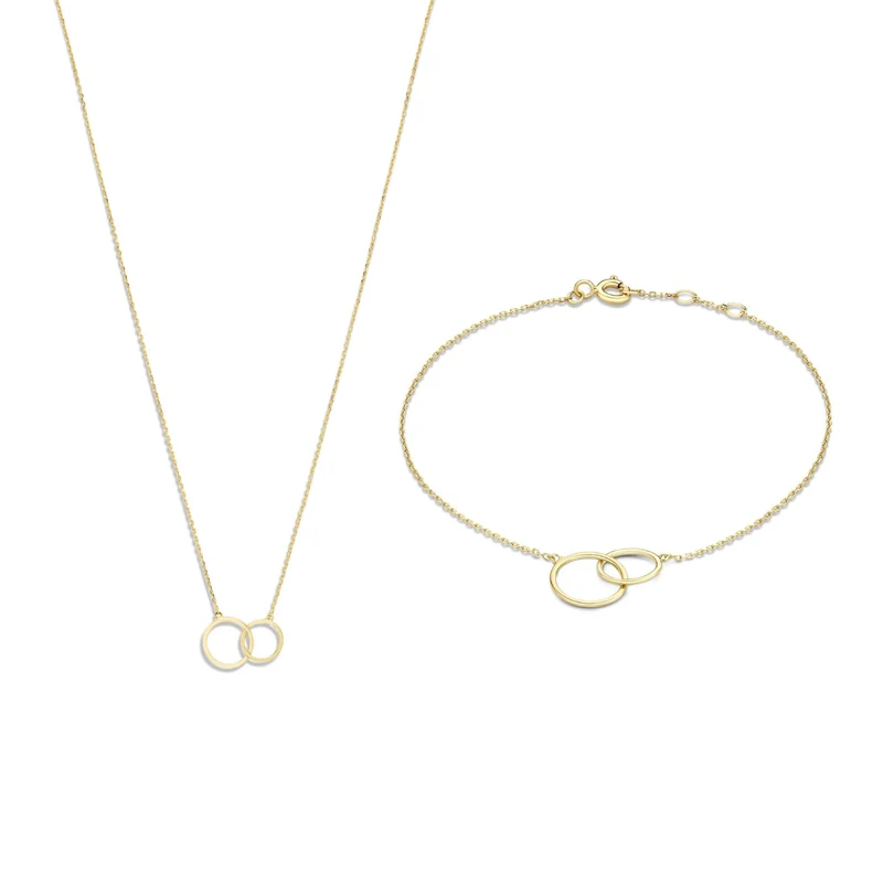Isabel Bernard Cadeau d'Isabel 14 Karaat Gouden Collier en Armband Giftset IB90130
