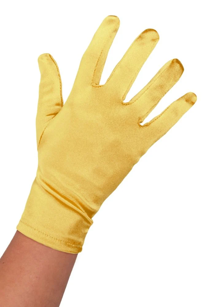 Handschoen Satijn 20cm Goud