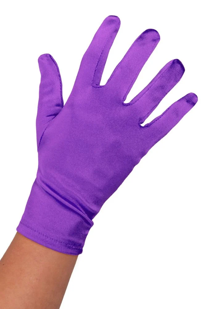 Handschoen Satijn 20cm Paars