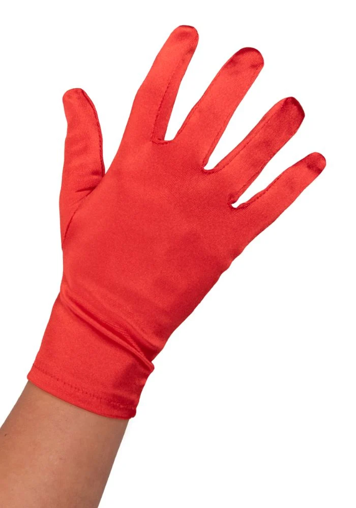 Handschoen Satijn 20cm Rood