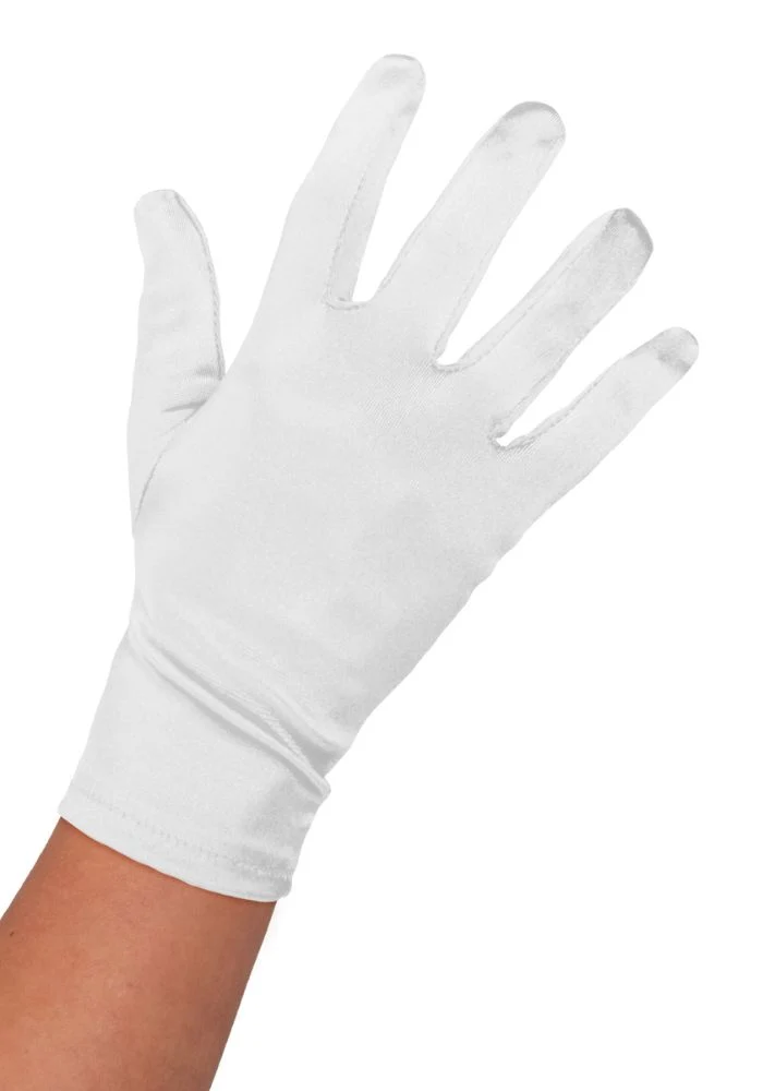 Handschoen Satijn 20cm Wit