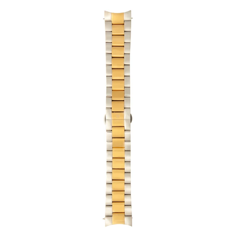 Sem Lewis Metropolitan stalen horlogeband 24 mm zilverkleurig en goudkleurig SL620027