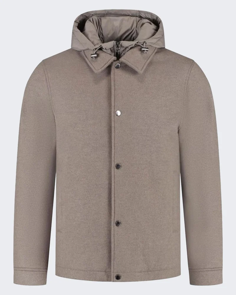 Woolrich Heren Knitted Wool Jacket Bruin