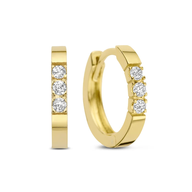 Isabel Bernard De la Paix Madeline 14 karaat gouden oorringen | diamant 0.15 ct | IBD360018