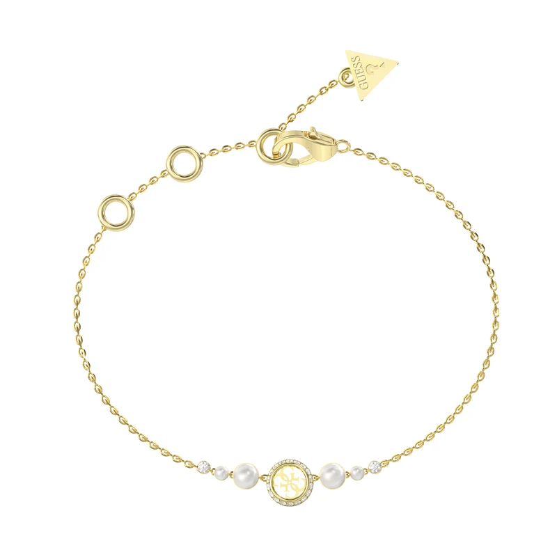 Guess Tiny Pearly Gold Bracelet JUBB05516JWYGS