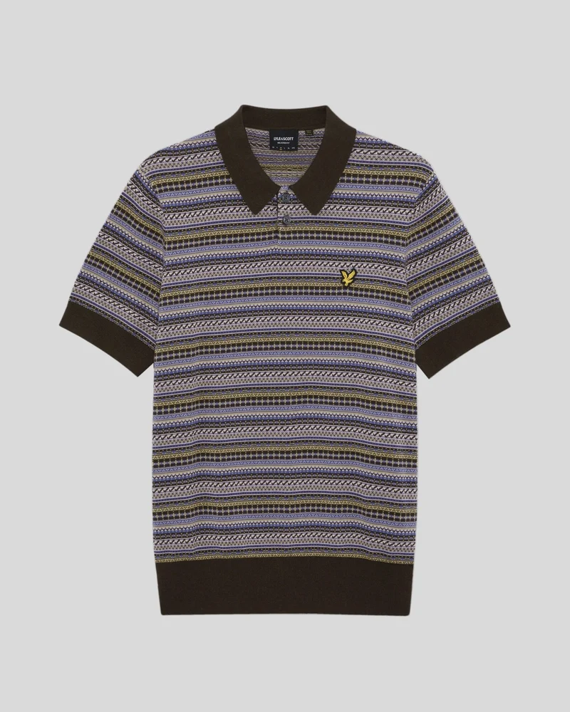 Fair Isle Knitted Polo Shirt