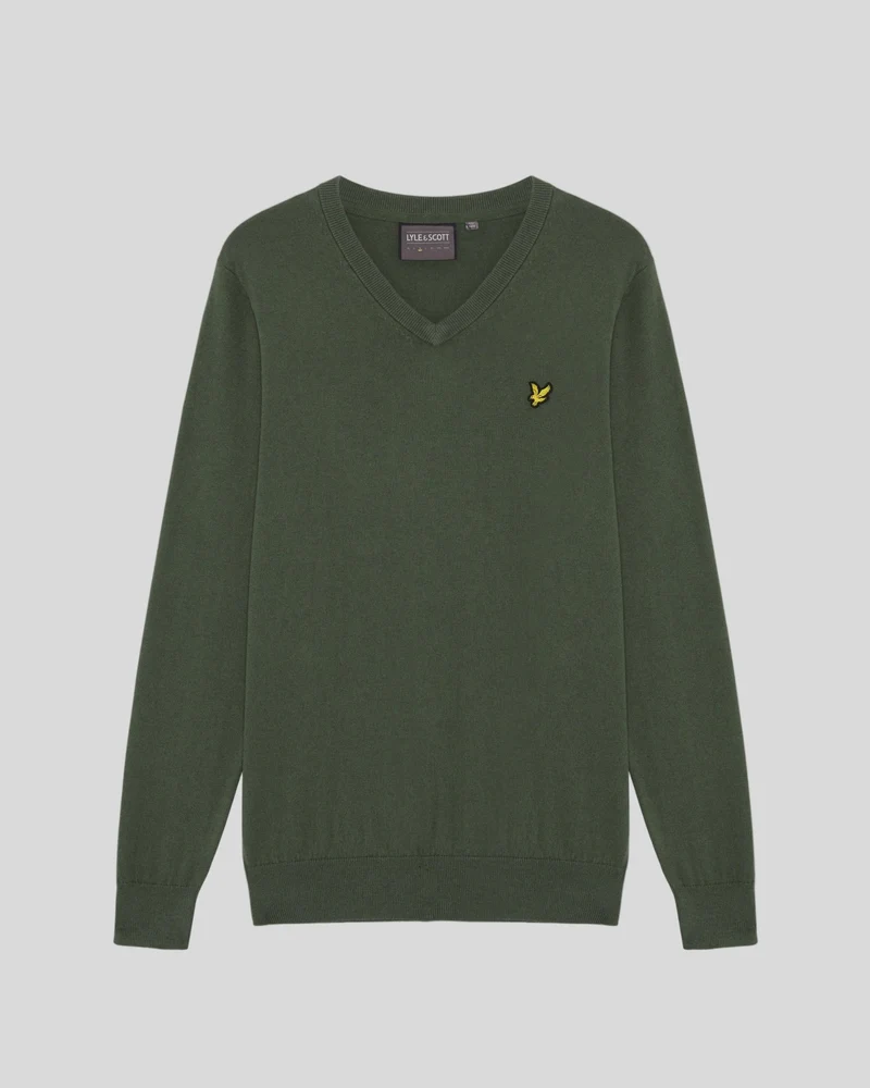 Cotton Blend V-Neck Jumper