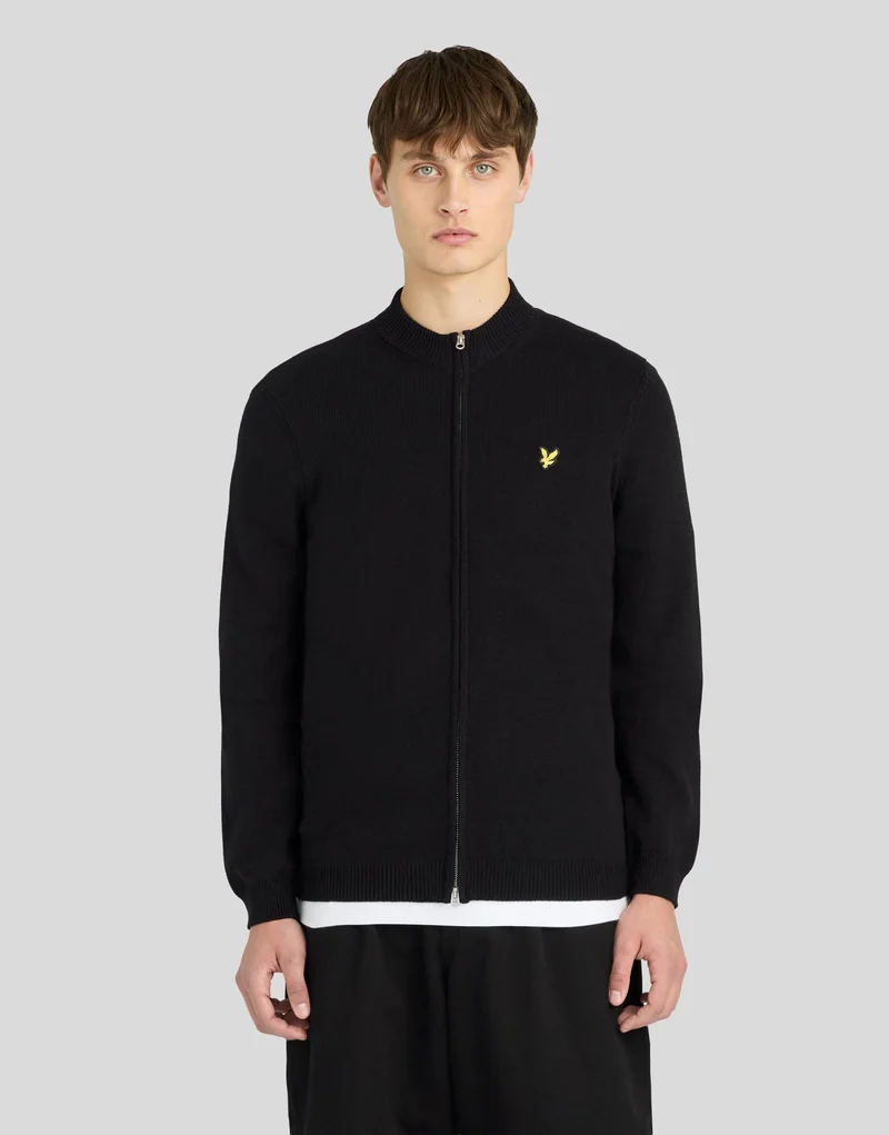 Cotton Merino Zip Cardigan