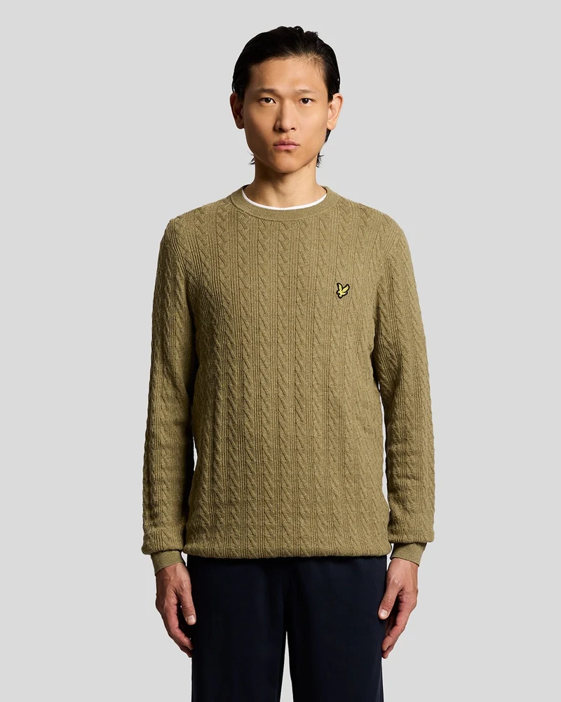 Linen Blend Ribbed Crew Neck Jumper