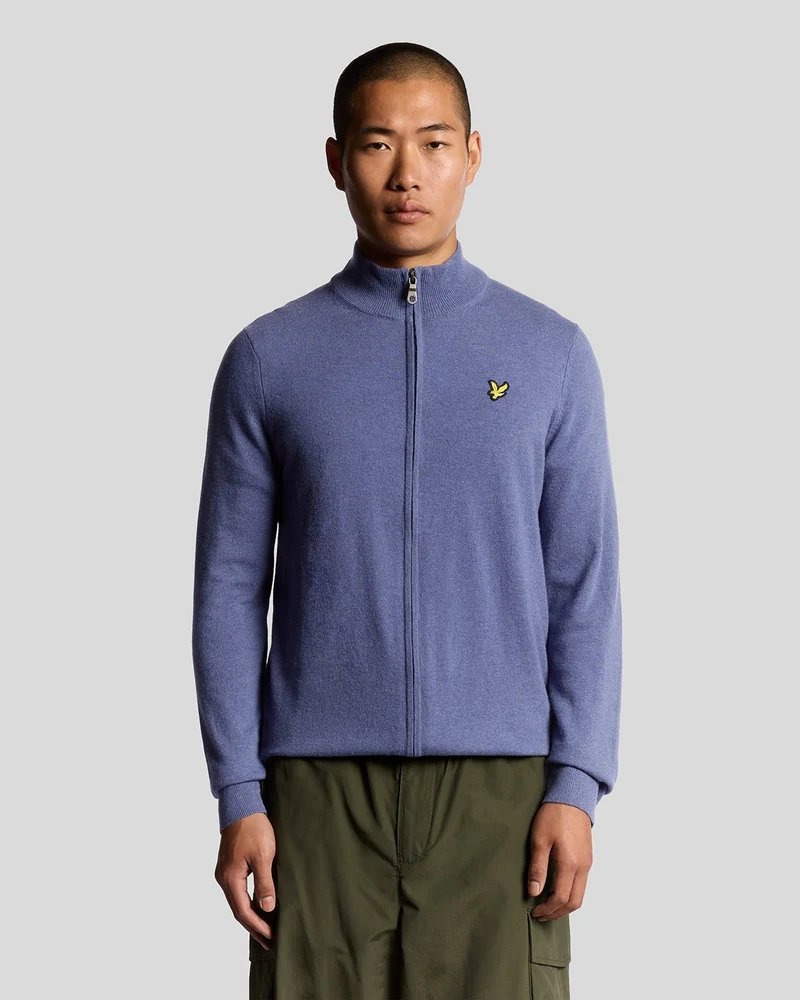 Lambswool Blend Zip Cardigan