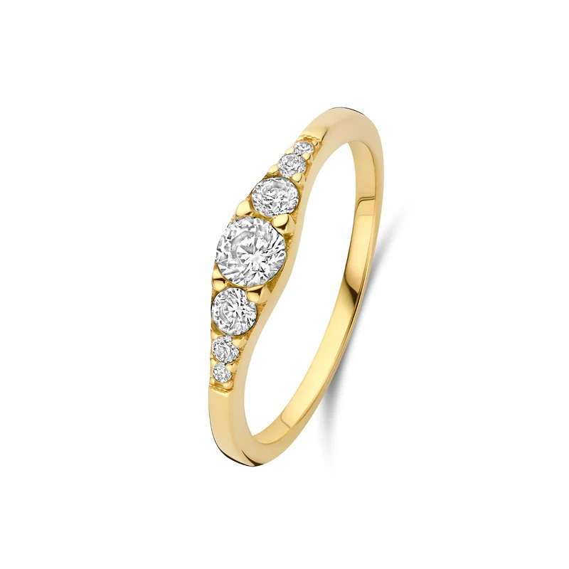 Isabel Bernard Rivoli Esme 14 Karaat Gouden Stacking Ring Met Zirkonia Steentjes IB330110-52