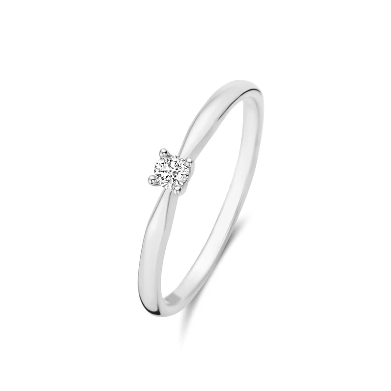 Isabel Bernard De la Paix Celesse 14 karaat witgouden ring | diamant 0.07 ct | IBD330005-54