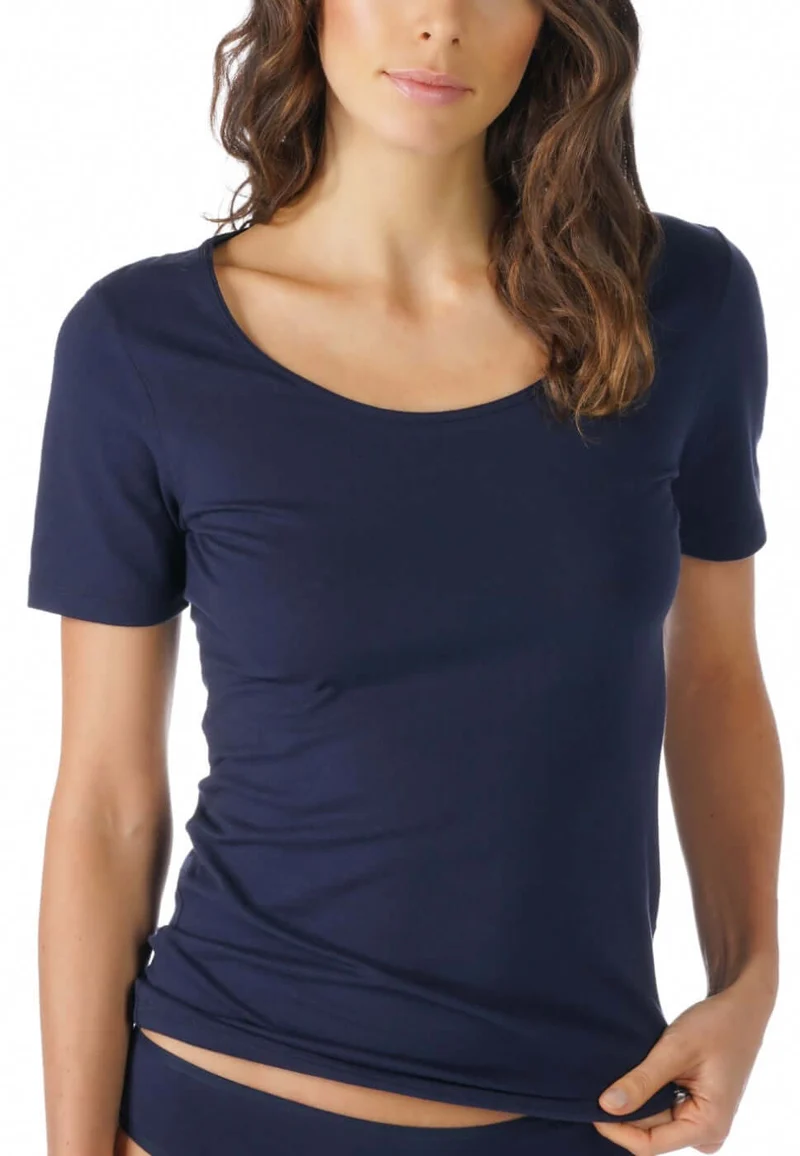 Mey Shirt Korte Mouw Cotton Pure Dames 26500 408 night blue