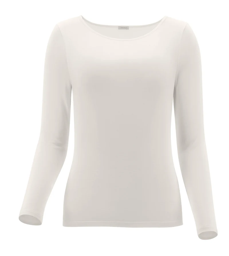 Perfect Line Cashmere - T-Shirt Long Sleeve ivoor
