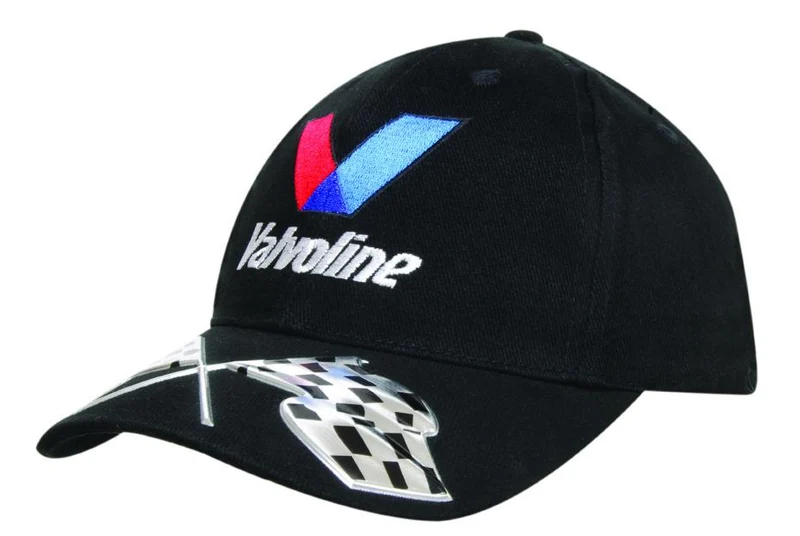BRUSHED HEAVY COTTON CAP WITH LIQUID METAL FLAGS