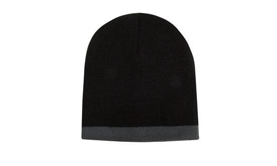ROLL DOWN TWO TONE ACRYLIC BEANIE